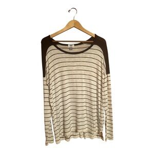 Old Navy Black and White Striped Long Sleeve Tunic Women’s Size Medium